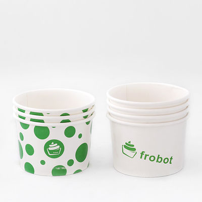Cuencos de papel desechables de helados 650ml Logotipo personalizado Cuencos de postre blancos Forma resistente