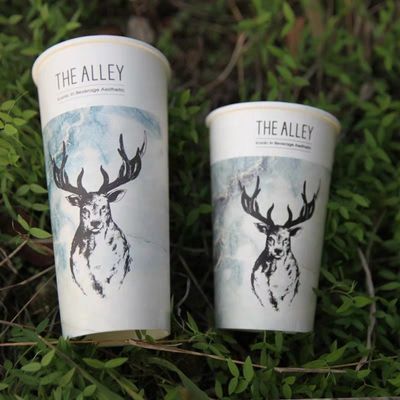 Taza de papel desechable de una sola vez 32 oz 970 ml recubrimiento de PLA puede ser naturalmente degradado