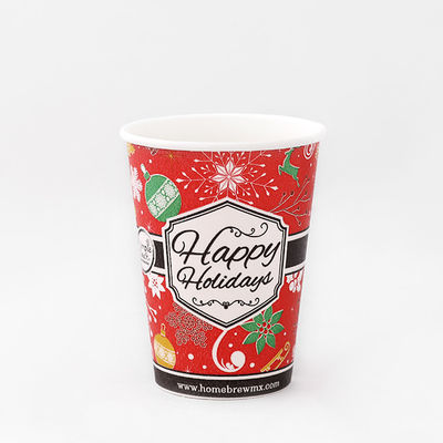 10oz 360ml de papel de pared de una sola taza de recubrimiento de PLA Biodegradable tazas de papel de marca
