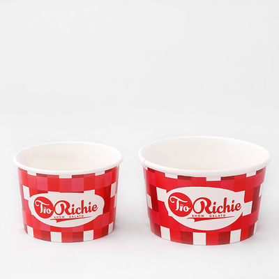 Cuenco de papel de helado ecológico de 0.75L Contenedor de Sundae con impresión multicolor