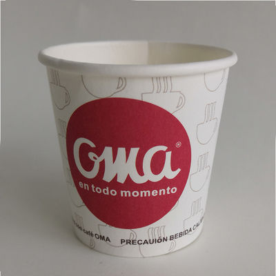 6 oz de copa de papel de pared única 0.18L Biodegradable copas de papel para bebidas frías etiqueta personalizada