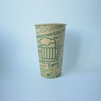 Copas de papel personalizadas de 24 onzas de capa única 675 ml Copas de papel personalizadas con logotipo