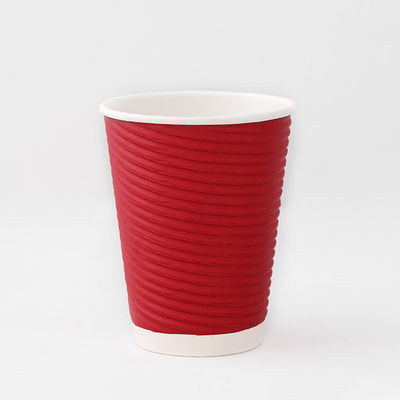 Reciclados 430 ml Ripple pared tazas de café de 12 oz Ripple tazas de papel de plástico libre de recubrimiento