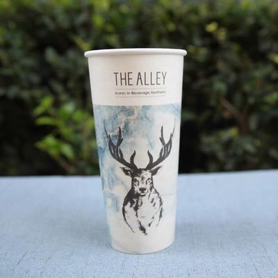 22 oz 630 ml Taza de papel de pared única Impresión personalizada Tazas de fiesta biodegradables