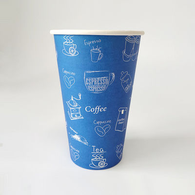 600 ml de papel de pared mono tazas calientes Impresión personalizada 20 oz de papel de la taza TUV
