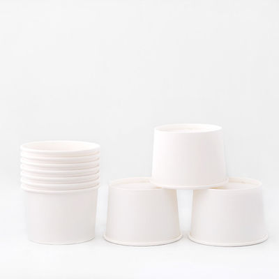 Cuenco de papel desechable de 120 ml Logotipo personalizado Kraft blanco PE recubierto para alimentos y sopa