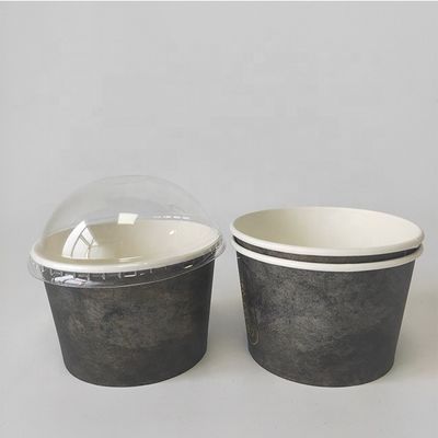 Cuenco de papel para bebidas calientes de tamaño 500 ml Contenedor para llevar con tapa de cúpula