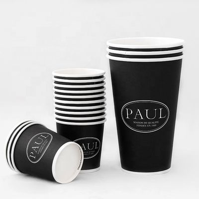Tazas desechables de impresión ecológicas de 20 oz 600 ml Tazas de café de papel con logotipo
