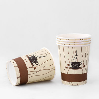 Taza de papel única desechable 7.5 oz 230 ml Revestimiento libre de plástico.