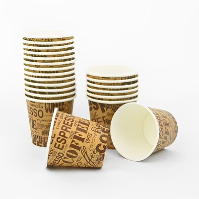 Logotipo impreso a medida Taza de papel de pared única 6 oz 180 ml Tazas de café de pared única doble