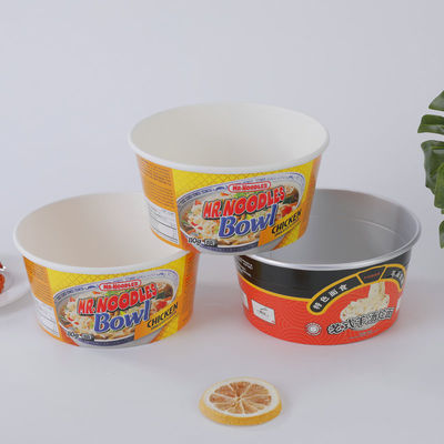 Cuencos de cartón impresos personalizados 860ml Cuencos de ensalada Cuencos de ensalada Kraft PLA revestido