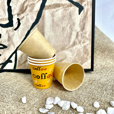 Taza de papel recargable de 6 onzas sin plástico recubierta de una sola taza de 430 ml Logotipo personalizable
