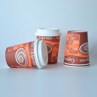 Taza de papel desechable de 8 oz y media de 230 ml de recubrimiento libre de plástico biodegradable