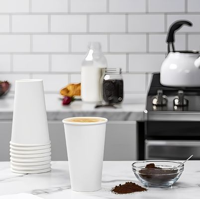 230ml 8.5oz Tazas desechables de pared única con recubrimiento de PE Tazas de papel de pared doble
