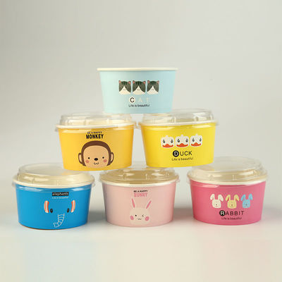 Cuencos de papel personalizados de helado de papel biodegradables de 350cc