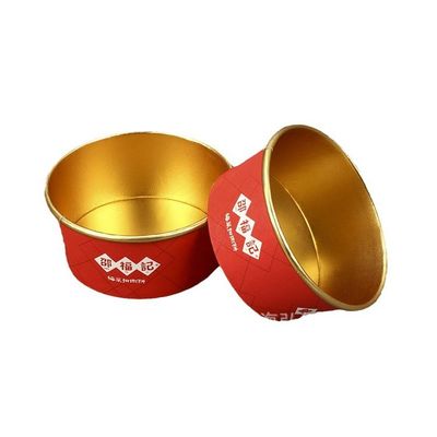 Cuencos desechables de papel de aluminio con impresión personalizada de PE PLA de oro
