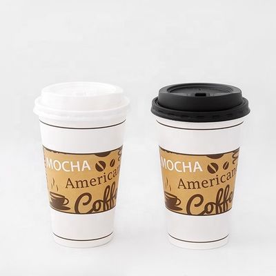 Copo de papel para bebidas calientes sin plástico 16 oz 540 ml resistente al calor compostable desechable