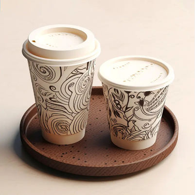 Personalizada 32 oz 970 ml Copa de papel PE doble única Resistente al calor