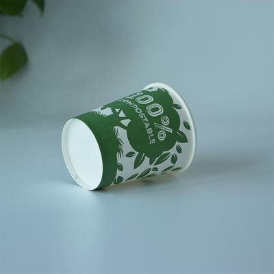 3 oz 75 ml Tazas de papel de pared biodegradables de marca
