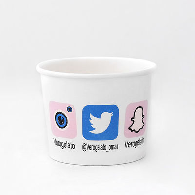 Impresión personalizada de helados con plato de Sundae Disposable 120 ml Doble revestimiento PE