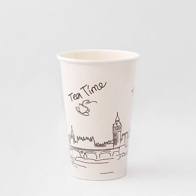 16 oz 540ml Copa de papel de pared única de pla cubierta de papel de la copa personalizable logotipo