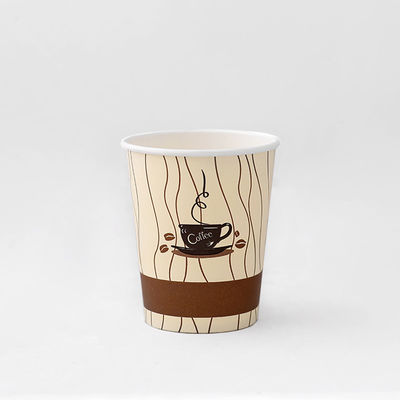 9 oz 250 ml copa de papel de un solo uso recubierta en PE resistente a altas temperaturas
