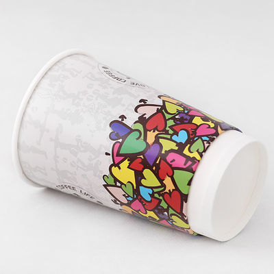 OEM 16 oz Copa de papel de pared doble PE recubierto copa de té de leche desechable