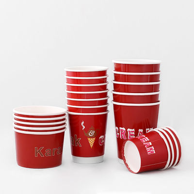 540ml Tazas de café de papel de pared OEM Bebidas frías desechables 16 oz Tazas de pared doble