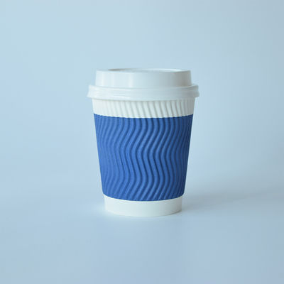 Copo de papel de pared de calibre alimentario de calibre ondulado de 22 oz de marca de vasos desechables ODM Eco amigable