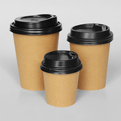 Tazas calientes desechables de Kraft con logotipo de pared única recubierta de PLA Taza de sopa de papel Kraft personalizada