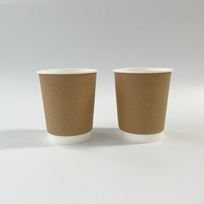 Tazas de papel Kraft de doble pared Tazas de café desechables Kraft 3OZ 75 ml