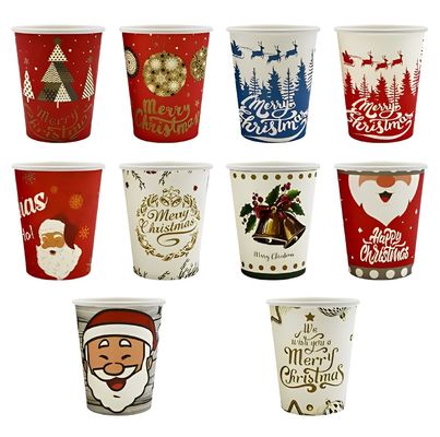 Taza de papel desechable de una sola vez 8 oz 300 ml recubrimiento libre de plástico se puede personalizar
