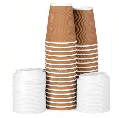 Tazas de papel Kraft biodegradables 250 ml con revestimiento en PE Tazas de papel Kraft
