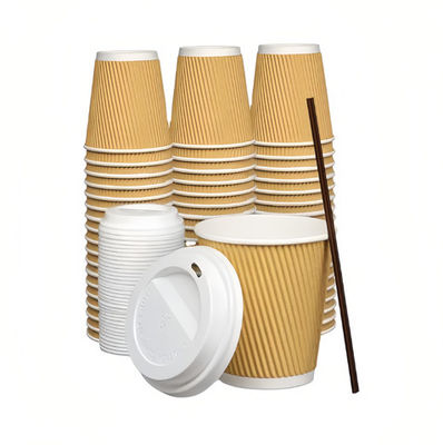 4OZ 125ml Tazas de papel Kraft Tazas Kraft Ripple Revestidas con PLA