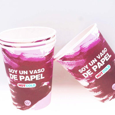 10 oz 360 ml de papel de pared única copa de plástico sin recubrimiento de cola copas desechables para bebidas frías