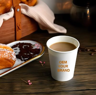 100% de papel de pared compostable de una sola taza 4 oz 125 ml de plástico libre de papel taza