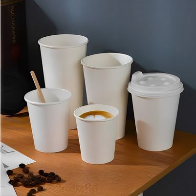 3.5oz 85ml Blanco PE de papel desechable de una sola taza se puede imprimir a medida