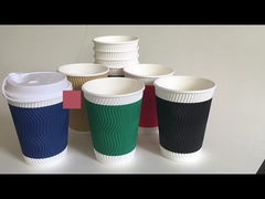 Taza de papel de pared de ondulación de 12 oz